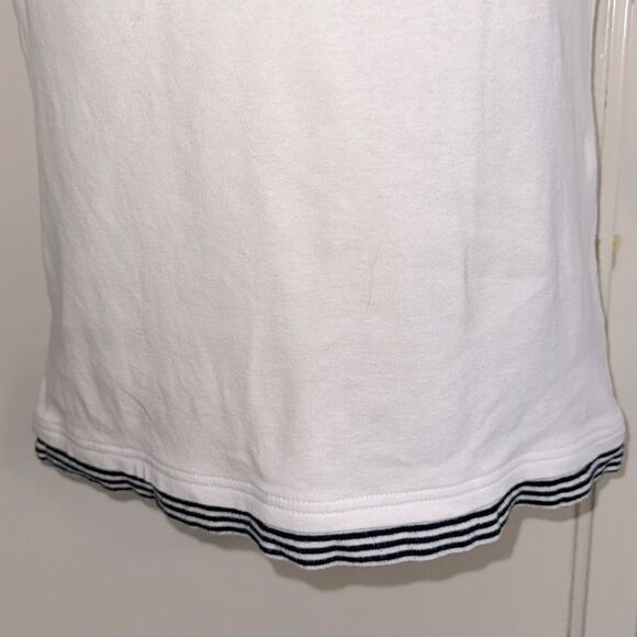 Ralph Lauren Nautical Look White & Dark Navy Cotton Knit Top -3/4 Sleeve Blouse - Picture 3 of 8